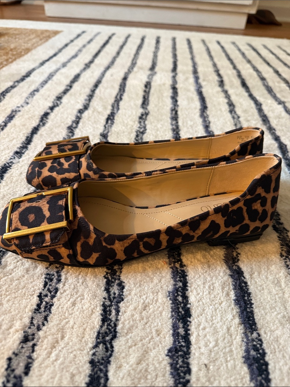 SARTO By Franco Sarto Leopard Print Buckle Flats - Tan & Black - Picture 3 of 5
